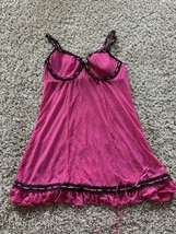 rampage intimates Womens Pink Sheer Mesh Wired Slip Dress Size Medium Sl... - $7.69