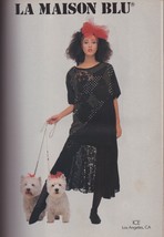 1987 La Maison Blu Vintage Fashion Print Ad Halstonette Pat Cleveland 1980s - £7.85 GBP