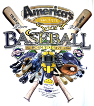 Vintage Baseball T Shirt Americas Favorite Sport Mens LARGE 2000 Cotton USA - £26.73 GBP