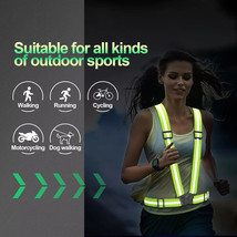 Neon Safety Vest Adjustable Reflective Belt Stripe Night Running Jogging... - $175.08 MXN