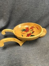 Vintage Wooden Bowl Cart Fighting Rooster Made in Japan Mid Century Modern - £10.92 GBP