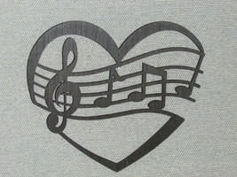 Heart with Music Notes Wood  Wall Art Decor Sign - £15.99 GBP