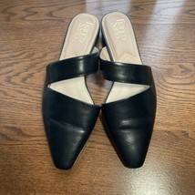 Franco Sarto Mule Sandals Womens 7 Brinda Black Leather Pointy Toe Low H... - $29.28