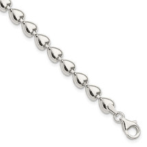 Silver Polished Heart Bracelet QG3265 - £45.88 GBP