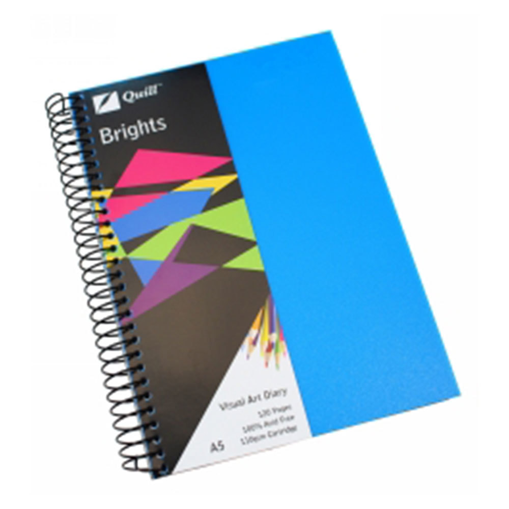 Quill Brights A5 Visual Art Diary 120pg (Marine Blue) - $19.20