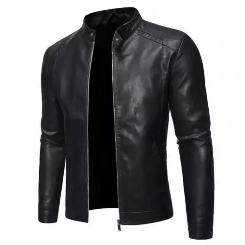 Collar Men Jacket  Leather Windproof Slim Motorcycle Jacket Outwear forP... - $446.42