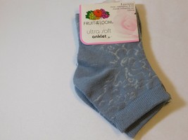 Fruit of the Loom Ultra Soft Anklet 1 Pair of Socks Grey F1250F1 GMIST Women&#39;s - £8.22 GBP