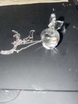 Clear Crystal Apple Pendant Sterling Necklace - $274.36 MXN