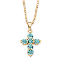 PalmBeach Jewelry Birthstone Goldtone Cross Necklace 18" - $11.17