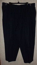 Excellent Womens Liz Baker Essentials Dressy Navy Blue Pinstripe Capris Size 22 - £19.97 GBP