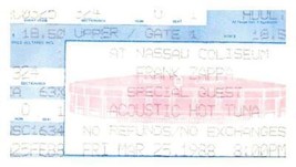 Frank Zappa Hot Tuna Ticket Stub March 25 1988 Uniondale New York - £93.49 GBP