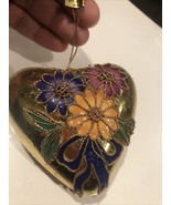 2000Vtg Puffy Ornament Raised Floral Heart Enesco Made In Philippines Le... - $20.79