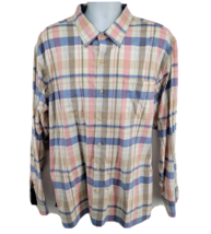 Tommy Bahama Blue Pink Plaid Long Sleeve Button-up Men&#39;s Shirt Size XXL - £18.95 GBP