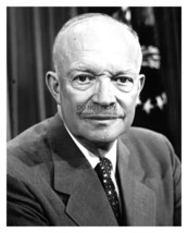 President Dwight D. Eisenhower B&amp;W Portrait 8X10 Photo - £6.67 GBP