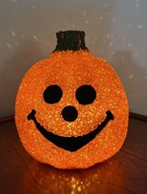 Melted Lighted Popcorn Plastic Halloween Jack-O-Lantern Pumpkin 6-7” Fall Decor - £13.07 GBP