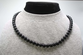 Genuine Black Coral Necklace for Men/Women - 8mm Beaded Necklace - Coral Jewelry - £55.15 GBP