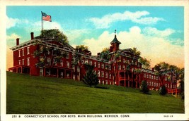 Vintage POSTCARD- Connecticut School For Boys, Main Building, Meriden, Ct BK33 - £2.72 GBP