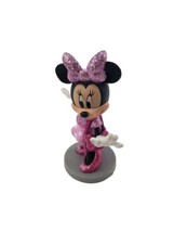 Disney Junior Minnie Mouse Pink Glitter Outfit PVC Cake Topper Figure - £3.20 GBP