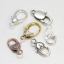 10 Jewelry Clasps Large Lobster Clasps Assorted Lot Findings Silver Gold... - $7.91