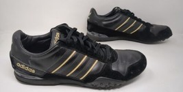 Vintage Adidas Suede Leather X-Run Running Shoes Men&#39;s US Size 12 Y2K Black - £31.13 GBP