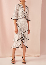 KEEPSAKE Womens Skirt Encore Lace Ivory Skinny Elegant Stylish Printed Size S - £48.03 GBP