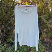 Free People Londontown Thermal Top Tunic Shirt Pullover Ribbed Mint Green Medium - £15.81 GBP