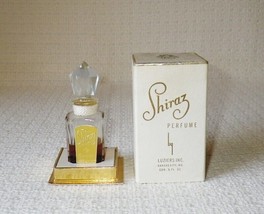 Luziers SHIRAZ Vintage 1/2 Oz Perfume Bottle Glass Stopper &amp; Display Box... - £31.37 GBP