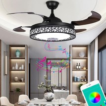 Morechange 42” Retractable Ceiling Fans With Lights And Remote Control, - £195.03 GBP