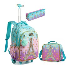 Children school Rolling Backpack Bag School Wheeled Backpack for girls SchooTrol - £128.51 GBP