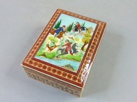Vintage Decorative Hand Painted Middle Eastern Khatam Marquetry Inlay Box - £50.60 GBP