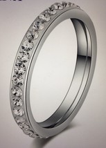 Eternity Stainless Steel Ring Silver Color Single Row small CZ Women&#39;s S... - $9.49