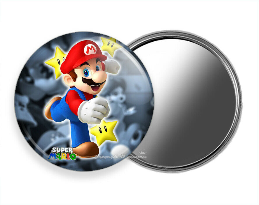 SUPER MARIO RUNNING WITH STARS POCKET HAND PURSE MIRROR VIDEO GAME FAN GIFT IDEA