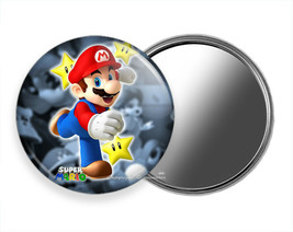 Super Mario Running With Stars Pocket Hand Purse Mirror Video Game Fan Gift Idea - £12.44 GBP+