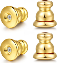 Moconar Locking Earring Backs for Studs, Hypoallergenic 18K Gold Bullet Earring - £11.01 GBP