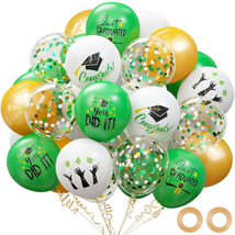 2024 Graduation Party Decorations, 68Pcs Graduation Balloons Green and Gold Grad - £16.33 GBP
