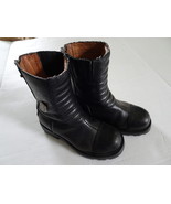 Harley Davidson Womens Size 6M Black Leather Moto Boots with Zipper - £51.14 GBP