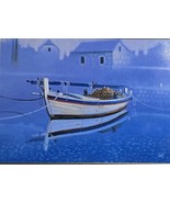 Signed Branko Modic Large Croatian Boat Harbor Seascape Art Painting Cro... - $1,519.99
