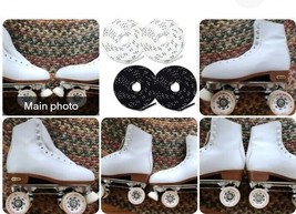 Chicago Rink Skates ~ Women&#39;s Size 8 ~ Leather ~ White Roller Skates ~ 8601K - £54.27 GBP