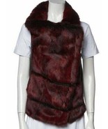 Helmut Lang &quot;Flux&quot; Genuine Rabbit Fur &amp; Leather Vest Red &amp; Black S NWT - $436.29 CAD