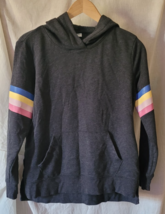 Women's Old Navy Hooded Sweatshirt Size Medium Charcoal Stripes Medium W... - $15.99