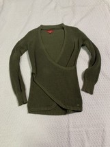 Guess Army Green Choker Sweater Wrap Around size Small Waffle Knit - £12.61 GBP