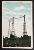 US Naval Radio Military Wireless Station Towers Fort Myer VA UNP Postcard c1920s - £3.98 GBP