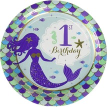 My First Mermaid Dessert Paper Plates Birthday Party Supplies Tableware New - £3.15 GBP