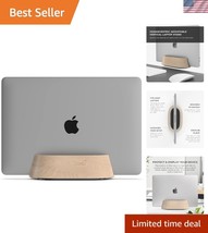 Maple Wood Vertical Laptop Holder - Space-Saving Adjustable Dock for Mac... - $60.00