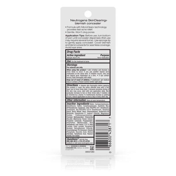 Neutrogena Skin Clearing Blemish Concealer Makeup, Deep 20,.05 Oz Item image 2