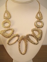 Stylish Gold Plated Large Circular Necklace - £6.21 GBP