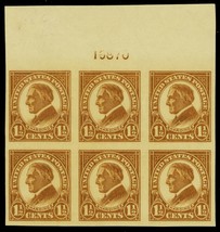 576, Mint XF NH 1-1/2¢ Top Plate Block of Six Stamps - Stuart Katz - £31.46 GBP