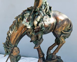 Large End of Trail Bronze Finish Native American Warrior On Horse Figurine - $69.99