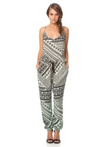 NWT Gypsy 05 Minerva in Mint Tribal Print Rayon Voile Tapered Jumpsuit Jumper S - £34.51 GBP