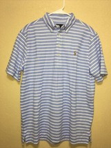 Polo Ralph Lauren Blue Stripe Classic Fit Knit Oxford Shirt sz M NEW - $39.65